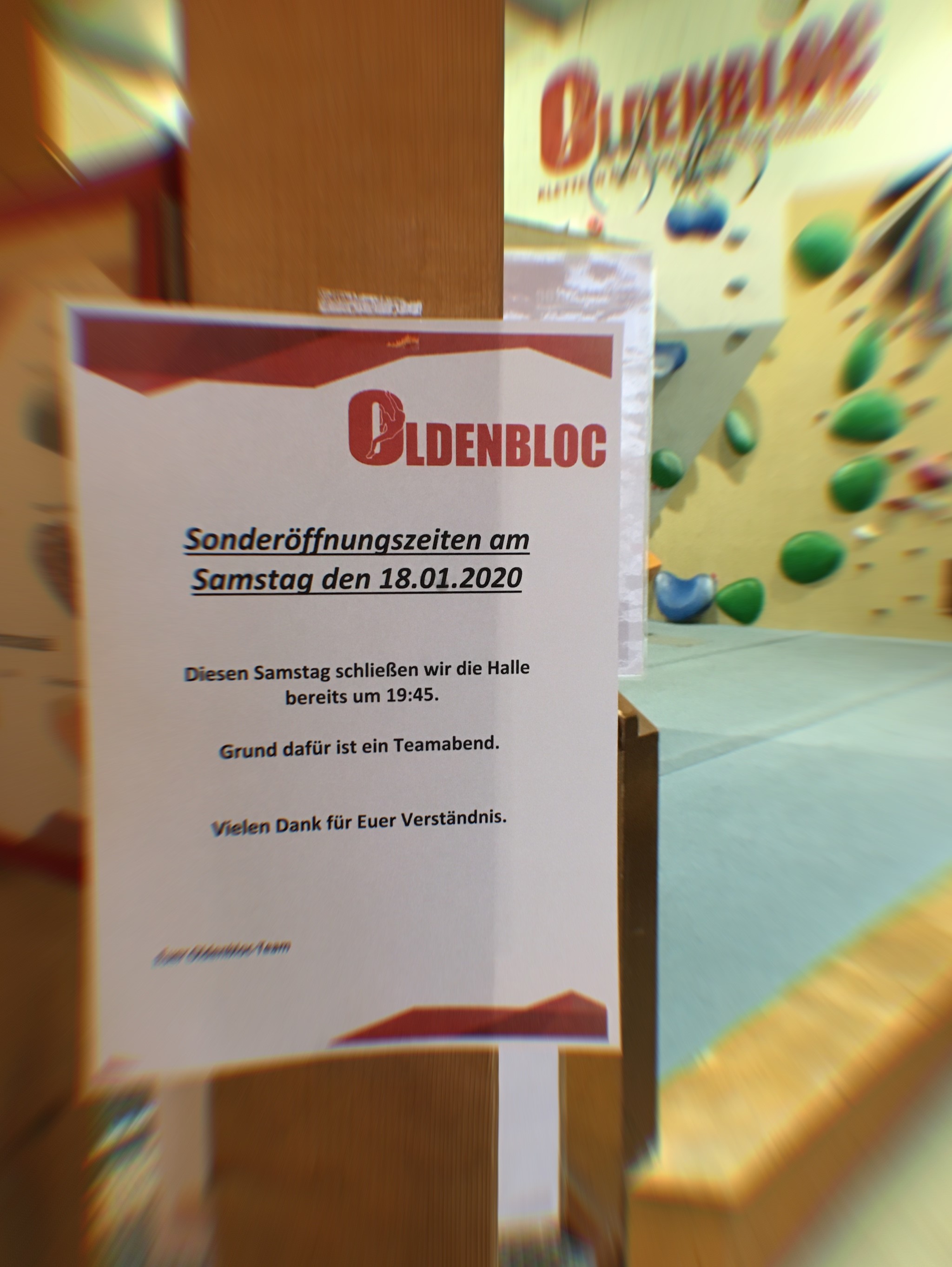 Sonderöffnungszeiten am 18.01.2020